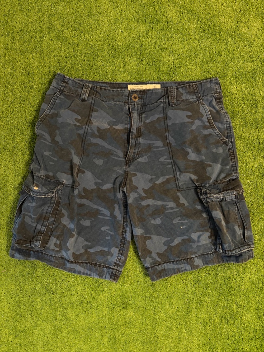 Y2K Aeropostale Blue Camo Baggy Cargo Shorts